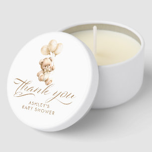 Teddy Bear Elegant Light Brown Cute Baby Shower Mini Candle Favors
