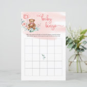 Teddy Bear Eucalyptus Wreath Baby Bingo Game (Standing Front)