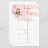 Teddy Bear Eucalyptus Wreath Baby Bingo Game (Front/Back)