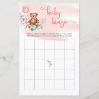 Teddy Bear Eucalyptus Wreath Baby Bingo Game