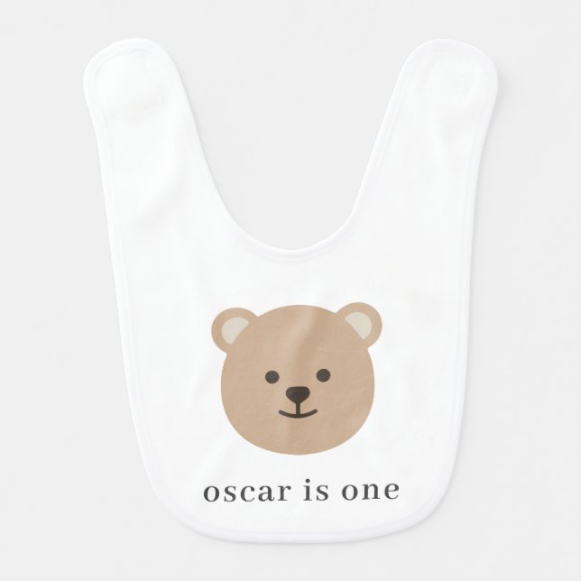 Teddy Bear Face -  Baby Bib (Front)