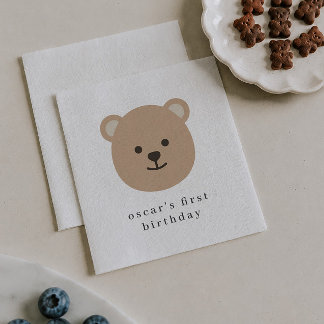 Teddy Bear Face Paper Napkin