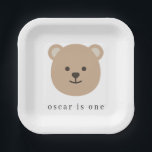 Teddy Bear Face - Paper Napkin Paper Plates<br><div class="desc">A sweet teddy bear face design,  perfect for your teddy bear's picnic party!</div>