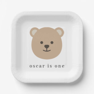 Teddy Bear Face - Paper Napkin Plates