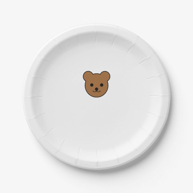 Teddy Bear Face Paper Plates (Front)