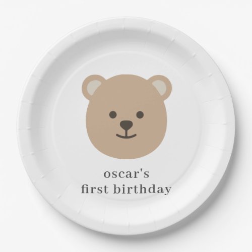 Teddy Bear Face Paper Plates