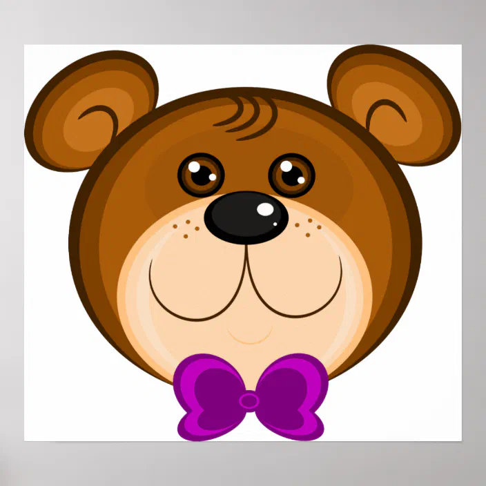Download Teddy Bear Face Poster Zazzle Com