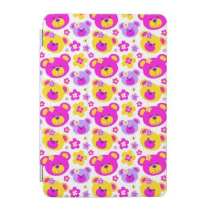 Teddy bear faces and flowers iPad Air cover