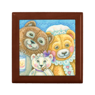 Teddy Bear Family Bruin TILE GIFT JEWELRY BOX