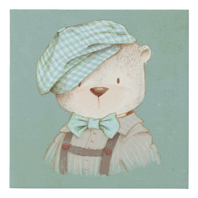 Teddy Bear Faux Canvas Print (Front)