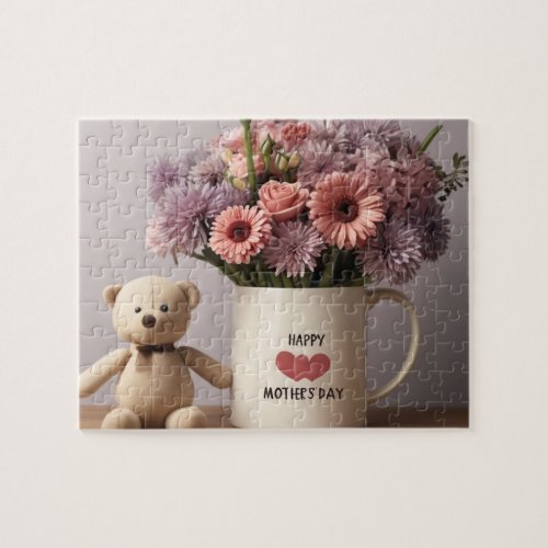 Teddy Bear Flowers  Coffee Mug _ Jigasaw Puzzle