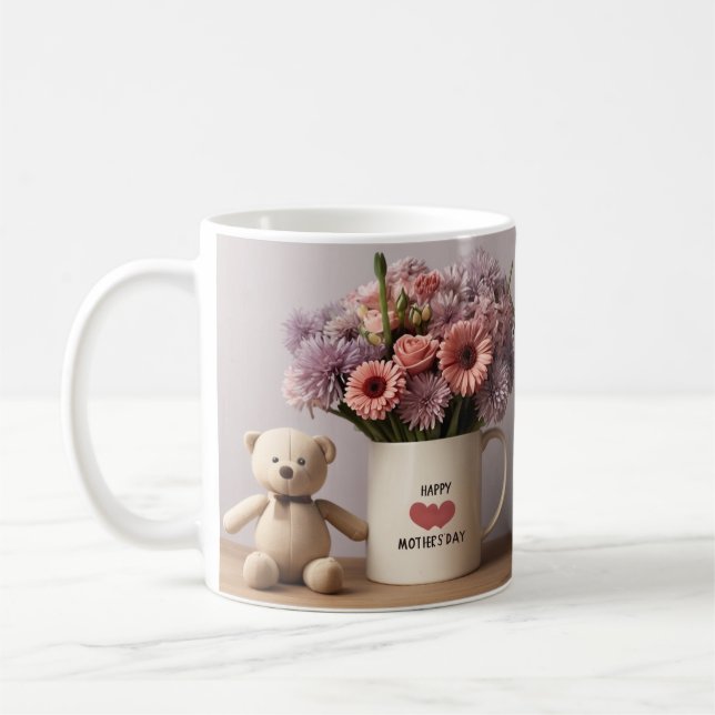 Teddy Bear, Flowers & Coffee Mug Mother's Day Gift (Left)