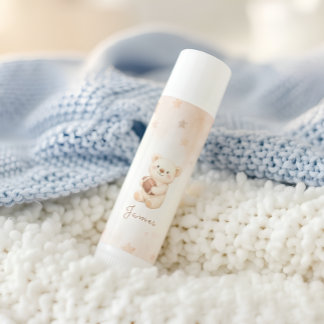 Teddy Bear Football Baby Shower Lip Balm