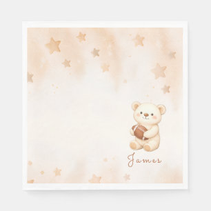 Teddy Bear Football Baby Shower Napkins