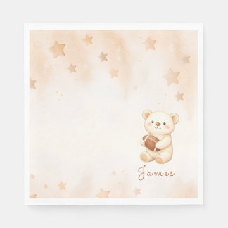 Teddy Bear Football Baby Shower Napkins