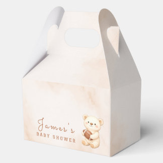 Teddy Bear Football Baby Shower Theme Favor Boxes