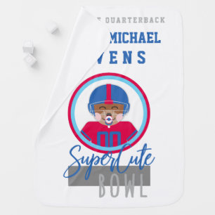 Teddy Bear Football Fan Baby Blanket
