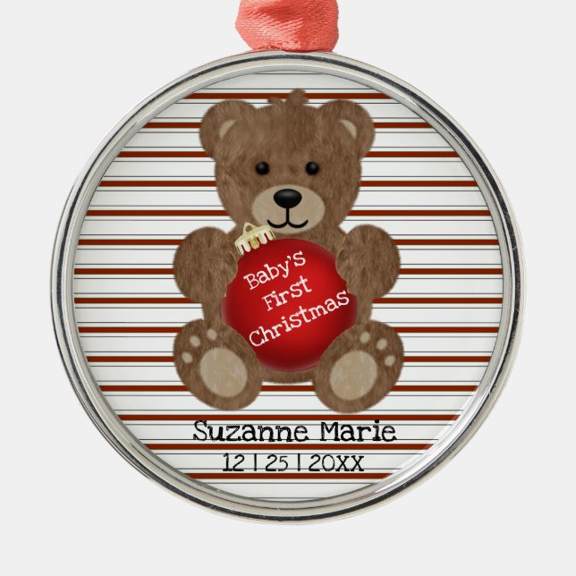 Teddy Bear For Baby Ceramic Ornament (Front)