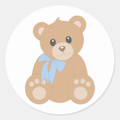 Teddy Bear for Boys Classic Round Sticker