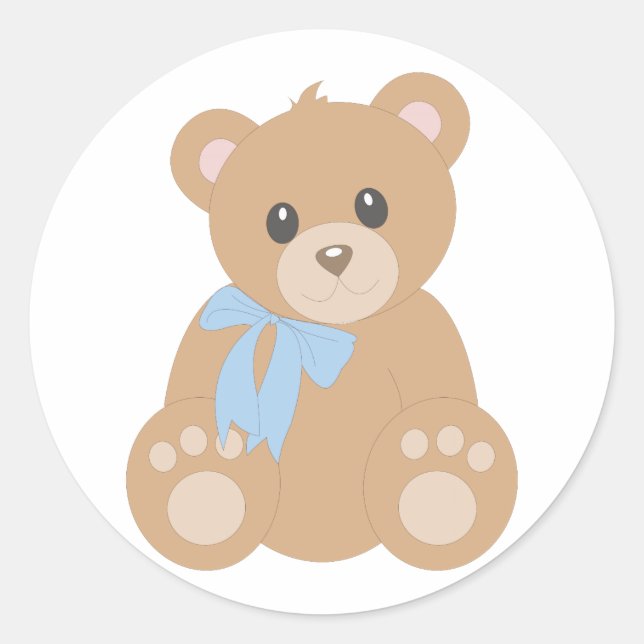 "Teddy Bear" for Boys Classic Round Sticker (Front)