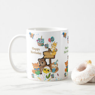 Teddy Bear Fox Chicks Bird Cat Ceramic Mug
