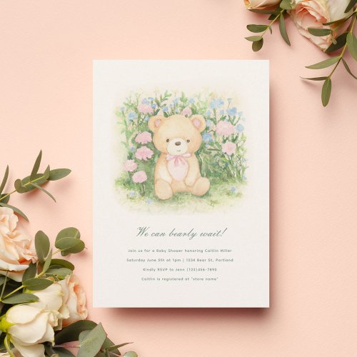 Teddy Bear Garden Classic Baby Shower Invitation