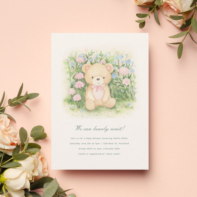 Teddy Bear Garden Classic Baby Shower Invitation (Creator Uploaded)