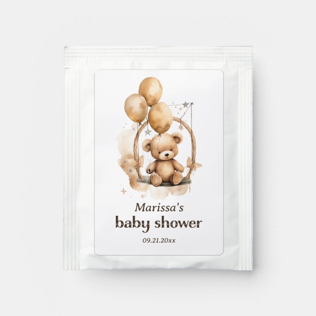 Teddy Bear Gender Neutral Baby Shower Drink Mix (Front)