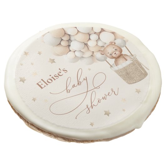 Teddy Bear Gender Neutral Baby Shower Favors Sugar Cookie (Angled)