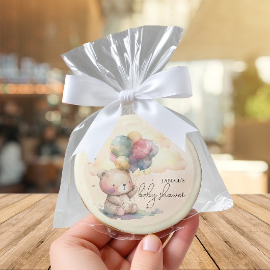 Teddy Bear Gender Neutral Baby Shower Favors Sugar Cookie