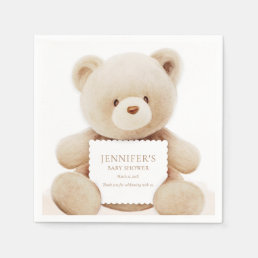 Teddy Bear Gender Neutral Baby Shower Paper Napkins