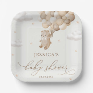 Teddy Bear Gender Neutral Baby Shower Paper Plates