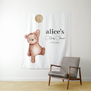 Teddy Bear Gender Neutral Baby Shower Tapestry