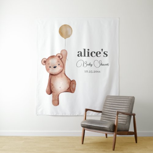 Teddy Bear Gender Neutral Baby Shower Tapestry