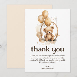 Teddy Bear Gender Neutral Baby Shower Thank You Card