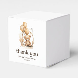 Teddy Bear Gender Neutral Baby Shower Thank You Favor Boxes
