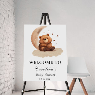 Teddy bear gender neutral baby shower welcome foam board