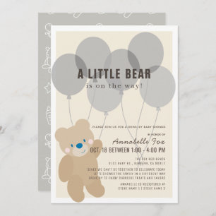 Teddy Bear Gender Neutral Drive-by Baby Shower Invitation