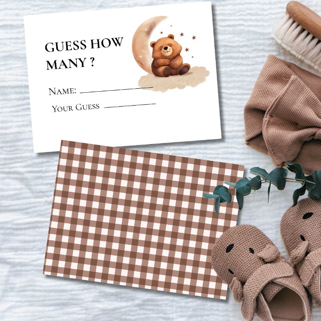 Teddy bear gender neutral Guess How Many Game Card (Creator Uploaded)