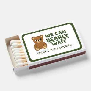 Teddy Bear Gender Neutral Minimalist Baby Shower Matchboxes
