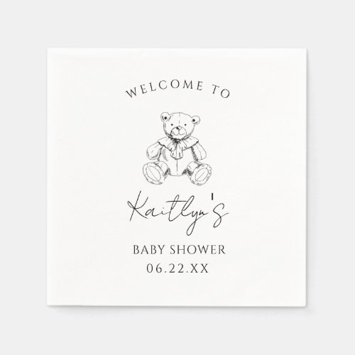 Teddy bear  gender neutral paper napkins