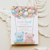 Teddy Bear Gender Reveal Baby Shower Invitation