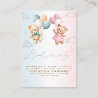Teddy Bear Gender Reveal Book Request Enclosure Card