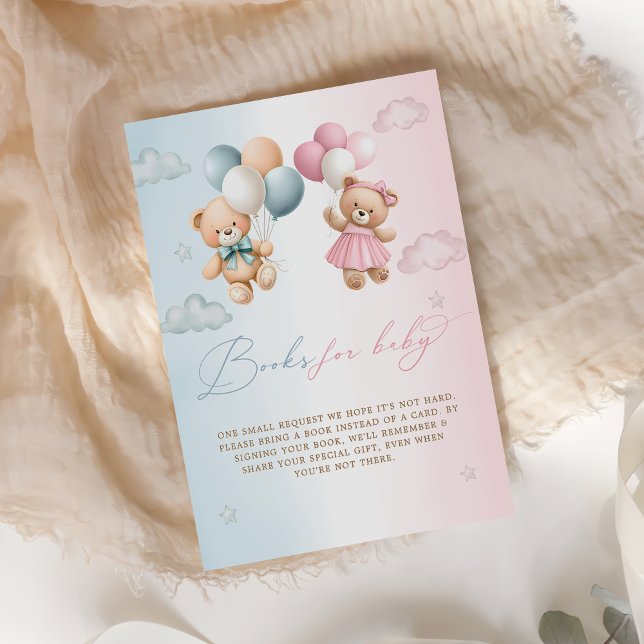 Teddy Bear Gender Reveal Book Request Enclosure Card (Creator Uploaded)