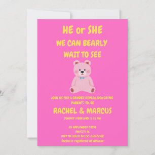 Teddy Bear Gender Reveal Invitation