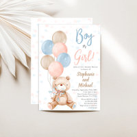 Teddy Bear Gender Reveal Invitation