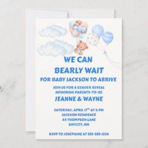 Teddy Bear Gender Reveal Invitation