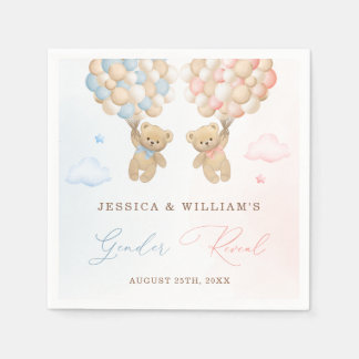 Teddy Bear Gender Reveal Napkins