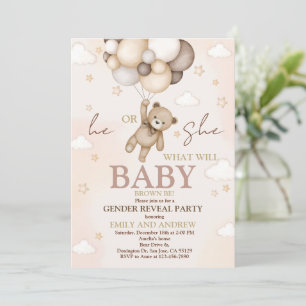 Teddy Bear Gender Reveal Party Invitation