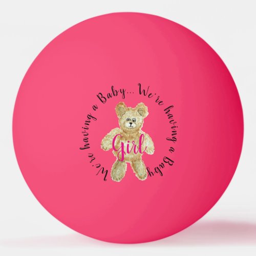 Teddy bear gender reveal ping pong ball